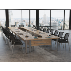 Krzesła Vienna (26 szt ) Stół konferencyjny 690x200cm Twist H26 na 26 osób